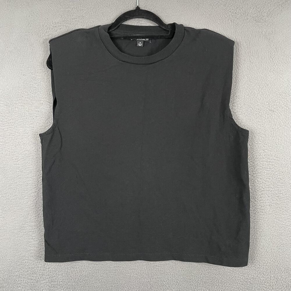 J.CREW Tank Womens M Black Crew Neck Sleeveless 100% Cotton Jersey Basic